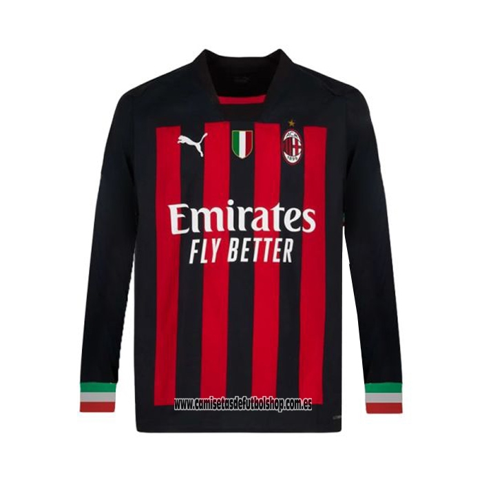 Primera Camiseta AC Milan 22-23 Manga Larga